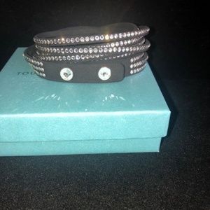 Touchstone Crystal by Swarovski Wrap Star Black Crystal Bracelet